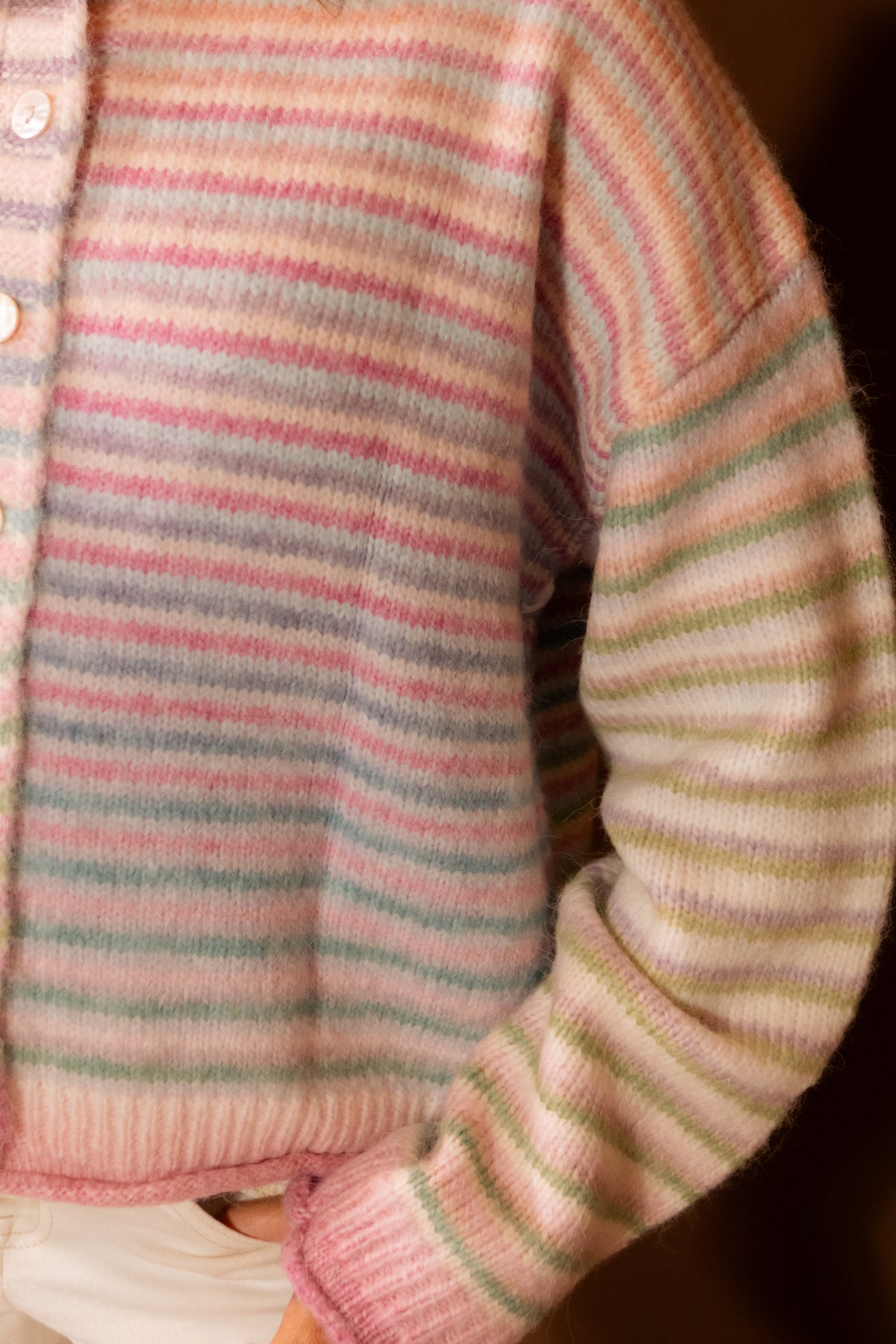cotton candy button sweater