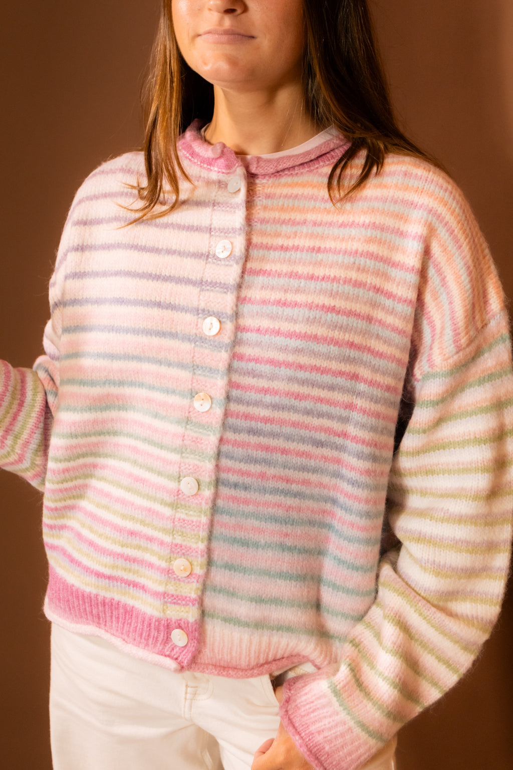 cotton candy button sweater